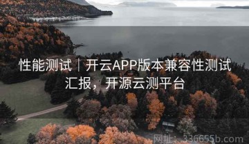 性能测试｜开云APP版本兼容性测试汇报，开源云测平台