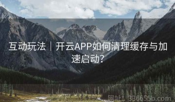 互动玩法｜开云APP如何清理缓存与加速启动？