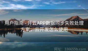 用户指南 - 开云APP数据同步失败处理方案，云开发怎么使用