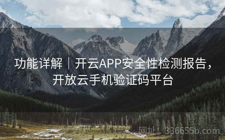 功能详解｜开云APP安全性检测报告，开放云手机验证码平台
